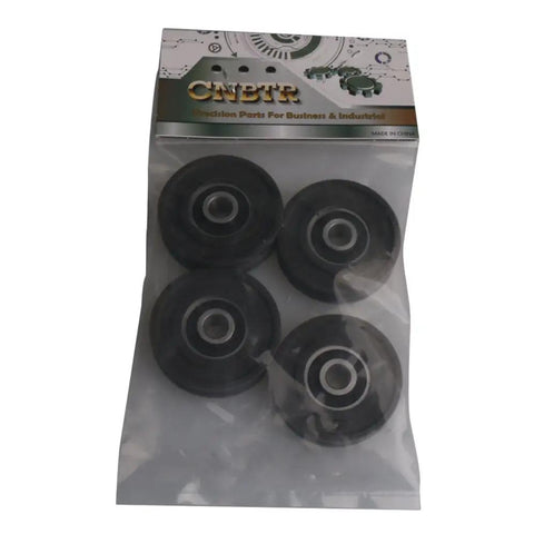 4 Pack U Type Pulley Wheel Dope Quality 0.31 By 1.77 By 0.45 Inches With 8 Mm Shaft Hole And Steel Bearings For Doors And Windows Replacement Kit Premium Fit For Sliding Doors And Windows, black