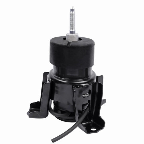 Close-up of a black mount from the Beefed Up Engine And Transmission Mount Kit For Nissan Altima 2007 Through 2012 3 5L And Maxima 2009 Through 2014 3 5L Auto CVT Replacement Set Of 5 Premium OE Quality Heavy Duty Mounts