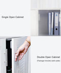 Keyless App Unlock Smart Drawer Cabinet Lock for anti-theft file safety in double open cabinet installation.