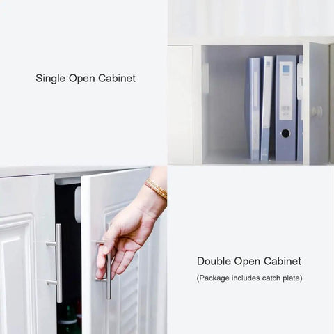 Keyless App Unlock Smart Drawer Cabinet Lock for anti-theft file safety in double open cabinet installation.