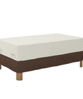Outdoor Patio Coffee Table Cover All Weather Protection Waterproof And UV Resistant With Secure Straps Beige Tan 48 By 28 Inches Durable Woven Polyester Keeps Rain Snow Dust Out covering a table