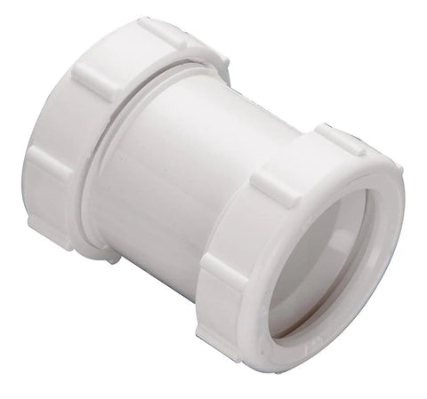 Straight Extension Trap Adapter For 1-1/2 In Or 1-1/4 Inlets And Outlets White Polypropylene Slip Joint Connection