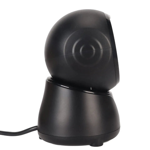 Side view of black Desktop Barcode Scanner With Global Shutter And Big Window LED Indicator And Prompt Tones 2D QR And Barcode Reader