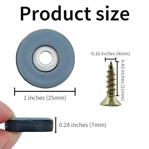 1 inch PTFE Teflon furniture glide and screw size comparison for Heavy Duty Screw On Furniture Glides Built Damn Tough Slide Like Butter.