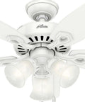 42 Inch Indoor Ceiling Fan With LED Lights And Pull Chain White Five Blade Ceiling Fan For Cozy Bedroom Or Living Room Standard Mount No Remote Includes Bulbs Whisper Quiet Motor For Ultra Powerful Airflow And Low Noise