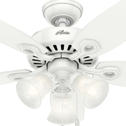 42 Inch Indoor Ceiling Fan With LED Lights And Pull Chain White Five Blade Ceiling Fan For Cozy Bedroom Or Living Room Standard Mount No Remote Includes Bulbs Whisper Quiet Motor For Ultra Powerful Airflow And Low Noise