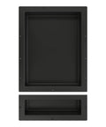 Double Recessed Shower Niche Shelf In Black, Two Tier 16x26x4 Inch Shower Storage, Tile Ready Surface, front view