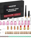TIG Welding Torch Accessories Must-Have All-In-One 71-Piece Kit With Alumina Nozzles, Collets, Gas Lens for WP 17 18 26