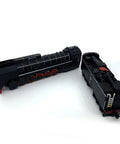 Vintage HO Scale Steam Locomotive Model Train With Black Body And Red Wheels Green Accents 13 Inch Long Realistic Detail