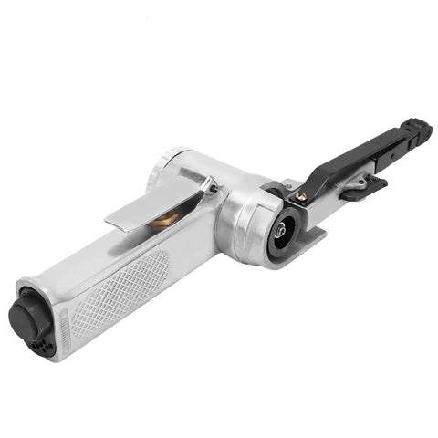 Chiciris 16K Rpm Air Belt Sander For Wood Glass Metal With Grinding Capability And Dust Collection System close-up view, showcasing design and features.