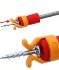 Durable ABS Plastic Screw Fixer Holder With Easy Grip Ergonomic Design Red And Orange Fits 6-8mm Shank Drill Screws