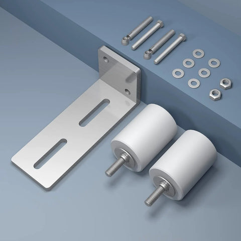 Two Pack Stainless Steel Slide Gate Roller Guide With Three Inch Nylon Rollers, L-Shaped Bracket And Adjustable Bolts For Sliding Gates