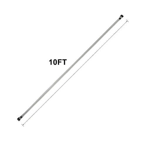10ft length of 2 Pack Canopy Rail Bars For Pop Up Tents, 10ft Universal Half Wall Support Kit With Connectors shown in image.