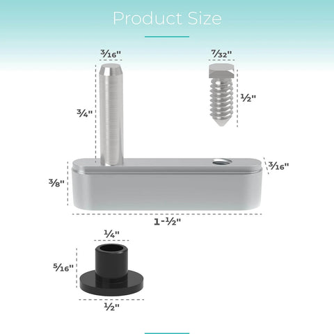 Shower Door Pivot Block With Three Quarters Inch Pin For Framed Swing Doors, Hinge Pin Kit Fits Framed Swing Door Replacement