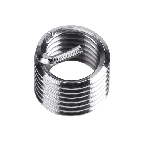 Single helicoil insert from 30 Piece Metric Thread Repair Kit With Helicoil Threaded Inserts And Installation Tool For M3 M4 M7 M9 M11 Threads Car Pro Coil Tool For Vehicle And Shop Repairs.