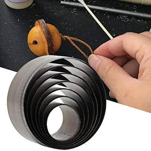 Leather Round Hole Punch Set 7Pc includes 20mm 25mm 30mm 35mm 40mm 45mm and 50mm round cutting die for crafting