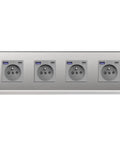 Sweet French Wall Socket Featuring Dual Power Jacks And Four Fast Charge Type C Ports Wrapped In Shiny Crystal Glass For Your Home Office Setup No Sweat, front view.