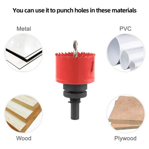 Raxmolo Heavy Duty Hole Saw Kit For Metal Wood And Plastic Drilling With 19 To 68mm Bi Metl Blades Including Multiple Sizes For Installing Locks And Knobs Perfect For Home Reno Projects on metal, PVC, wood and plywood