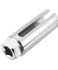 Top Tier Offset Oxygen Sensor Socket 7/8 Inch And 22 Millimeter With Wire Gate Access showing chrome vanadium steel design for car repairs.