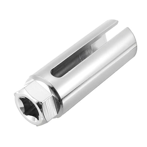 Top Tier Offset Oxygen Sensor Socket 7/8 Inch And 22 Millimeter With Wire Gate Access showing chrome vanadium steel design for car repairs.