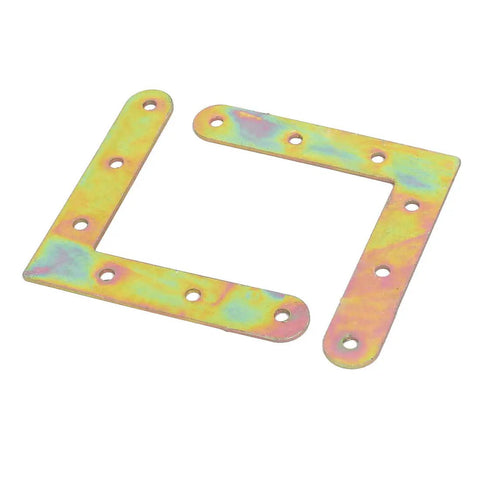 Solid As A Nail L Shape Corner Brace Angle Bracket Steel Repair Plates 99 By 99 Mm with six pre drilled holes, bronze tone finish.