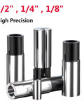 Collet adapter sleeves (4) for CNC router, 65Mn steel, 6.35mm to 4mm shank, front view