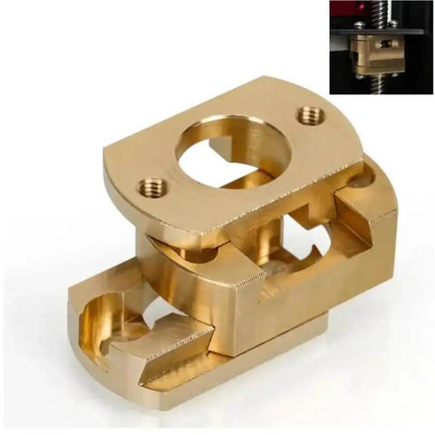 Upgrade Your 3D Printer Game With This Smooth And Sturdy Oldham Coupling Fit For Ender 3 V2 CR10 Models To Eliminate Z-Axis Wobble And Boost Print Accuracy. brass Oldham coupling for 3D printer Z-axis lead screw