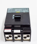 Heavy Duty Workhorse LIL36300 300 Amp 3 Pole 600 Volt Molded Case Circuit Breaker front view with connections and labels.