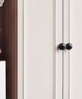White And Black Ceramic Ball Knob Set For Furniture, 10 Round Drawer Knobs With Hardware, 1.33 Inch Ceramic Cabinet Pulls For Dressers