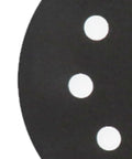 Get A-Grade Silicon Carbide Hook And Loop Sanding Discs With 8 Holes For Fast Wood And Metal Grinding, Includes 200 Pieces Of Durable 5-Inch Pads showing black sanding disc with 8 holes.