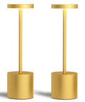 Two Pack Cordless Table Lamp Set with 5000mAh Rechargeable Battery, 2 Level Dimmable LED Table Lamps, Gold Finish