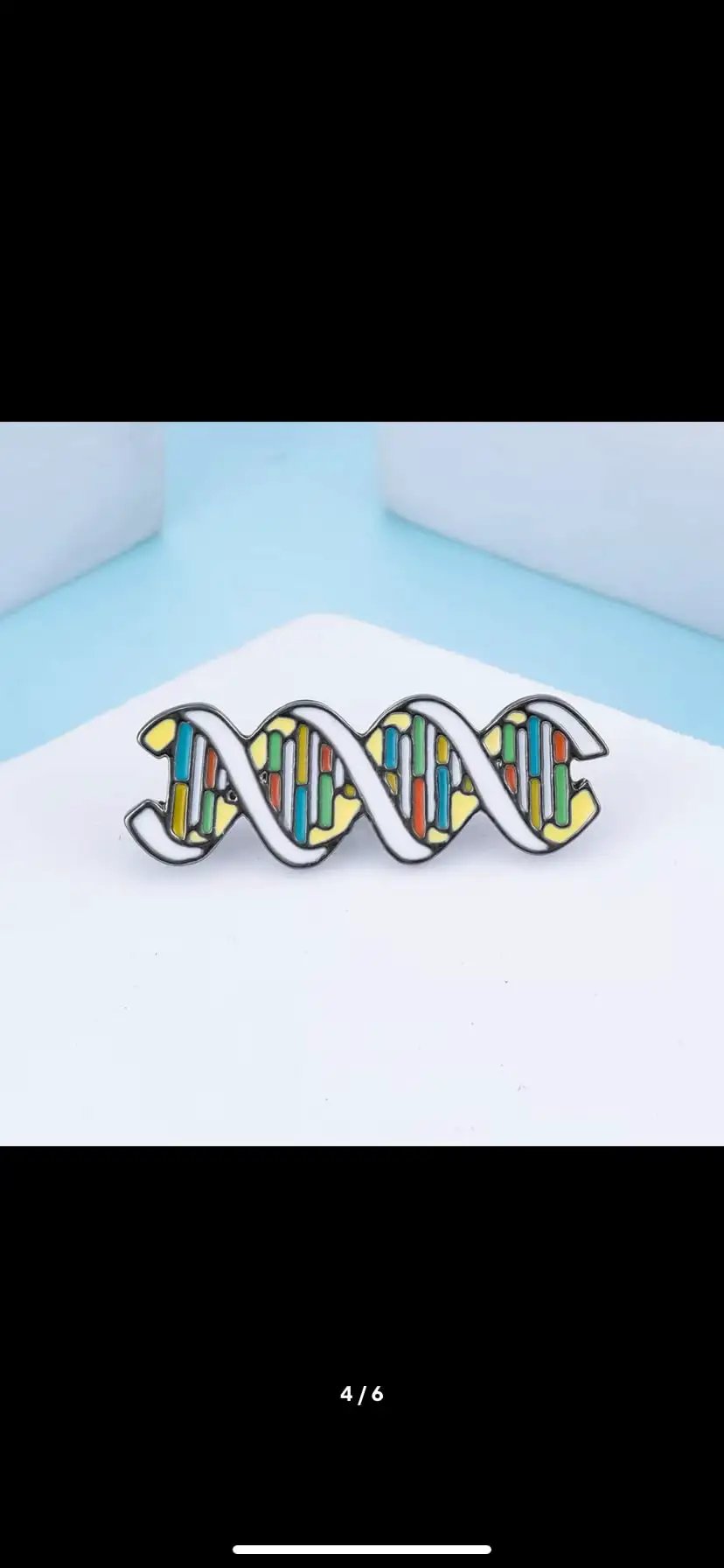 Helix Alignment Pin Right-Handed DNA Helix Enamel Pin, 1.3 Inches Tall