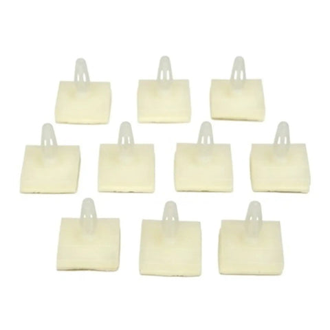 Hella Secure Self Adhesive PCB Snap Fasteners Featuring Slick Flat Head Design Skip Pre Drilling Easy Mounting For Electronics Projects Rock Solid Hold Heavy Duty 100 Pack - Off white M2 nylon fasteners on display.