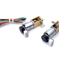 High Performance Gw12-N20 Micro Gear Motor With Abrupt Encoder Output For Robotic Arms and Automation Projects featuring two gear motors and wires.