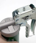 Close-up of Spin On Pistol Grip Grease Gun Kit with 20 inch hose, inline swivel, showing leak proof coupler for 14.5 oz tubes