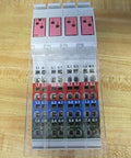 Pack of 8 in-line digital output interface units, 24 VDC 2 A, 8-channel industrial I/O modules, front view, Module ID 189