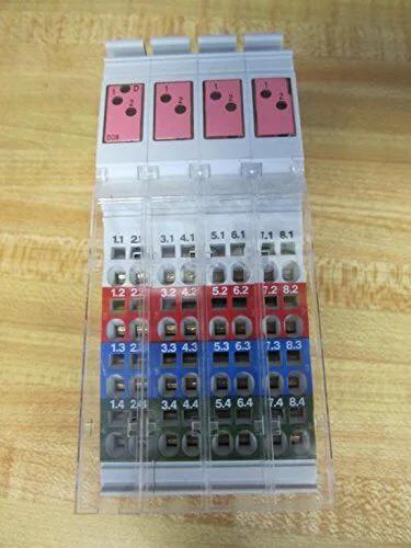 Pack of 8 in-line digital output interface units, 24 VDC 2 A, 8-channel industrial I/O modules, front view, Module ID 189