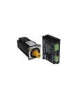 Brushless Servo Motor Driver With Encoder, DSP Driven High Integration Servo Drive System, shown with motor and connector ports