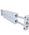 Badass Double Piston Rod Pneumatic Actuator Tie Rod Air Cylinder Slide Table Linear Stage For 20Mm Bore 25 50 75Mm Stroke, industrial-grade aluminum design.