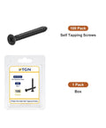 100 Pack Of Badass Black Flat Head Wood Screws Heavy Duty Self Tapping Fasteners In Four By One Inch Size Made From Tough 304 Stainless Steel in packaging.