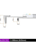 Edge Distance Center Distance Digital Caliper Horizontal Side to Hole Center Distance Size Measurement Electronic Tools, (5300mm) side view with dimensions labeled.