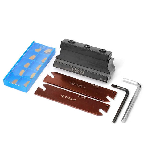 Oscarbide 3/4 in self-locking block with adjustable blade; includes NCIH26-3/4 blades and GTN carbide inserts.