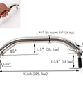 Rock Solid 9 Inch 304 Stainless Steel Grab Bar Set Smooth Polished Handrail Hardware with measurements and hand grip.