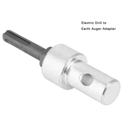 Round Shank Drill Bit Adapter For Electric Drill To Earth Auger Connector Arbor 2 Pin 2 Slot shown with metal build