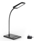 Bright Dimmable Eye Caring Desk Lamp With Three Color Modes And Seven Brightness Levels, Flexible Gooseneck, and charger