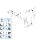 Diagram of Back To Back Shower Door Pull Handle Stainless Steel Chrome Heavy Duty Double Sided Barn Door Style with dimensions.