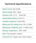 Technical specifications of Premium Type 2 To Type 1 EV Charging Cable 5 Meter Heavy Duty Electric Vehicle Extension Cord.