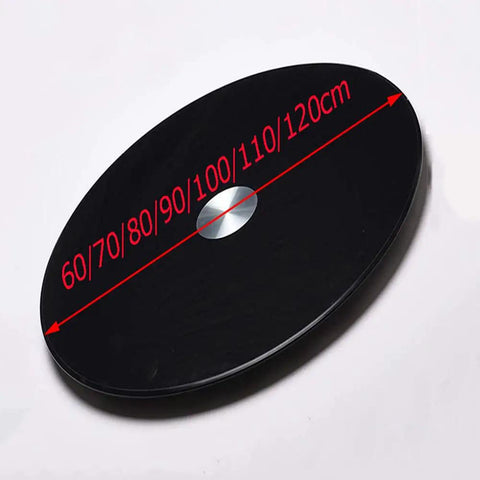60 To 120 Cm Rotating Tempered Glass Lazy Susan Turntable Black Serving Plate for Kitchen and Dining Table top view