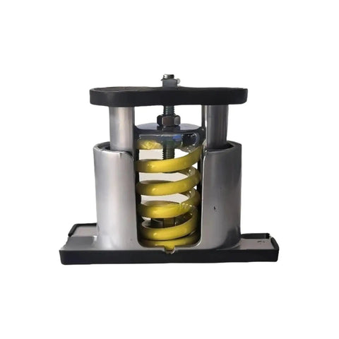 Heavy Duty Spring Loaded Shock Isolators For AC And HVAC Units, featuring yellow springs and a sturdy metal base.