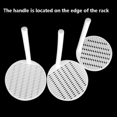 Versatile PTFE Cleaning Rack for silicon wafers and conductive glass with edge handle, 60mm diameter, 1.5mm slot width